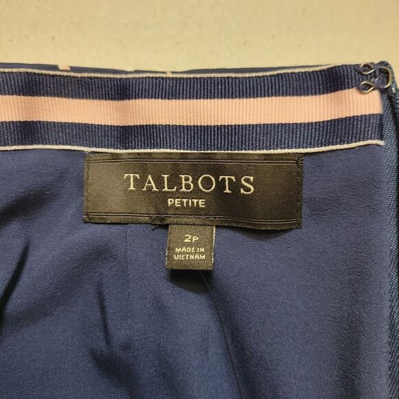 Talbots Floral Navy and Pink Women's Skirt NEW - Picture 6 of 9